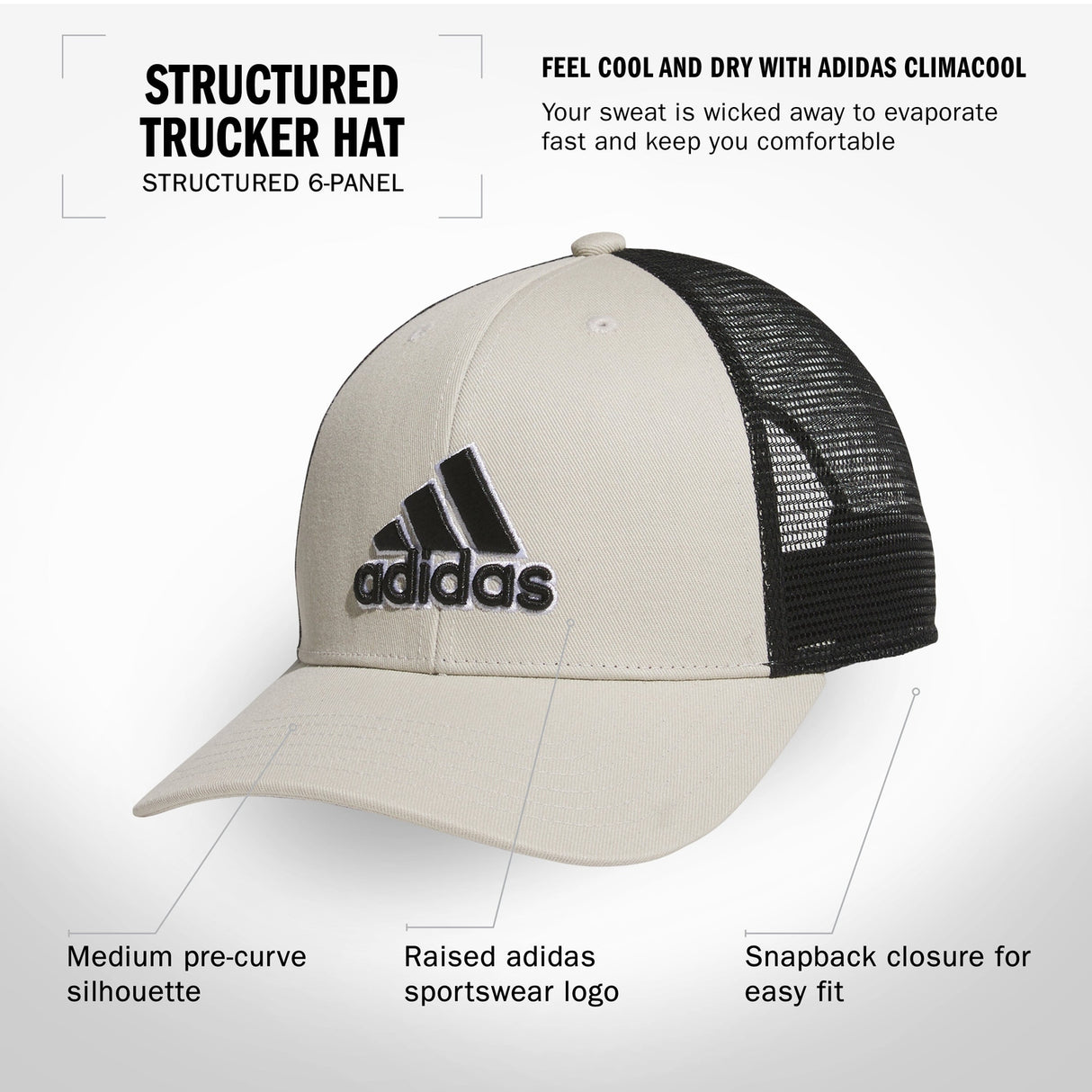 adidas Men's Structured Trucker Hat Unisex Accessories Hats & Caps