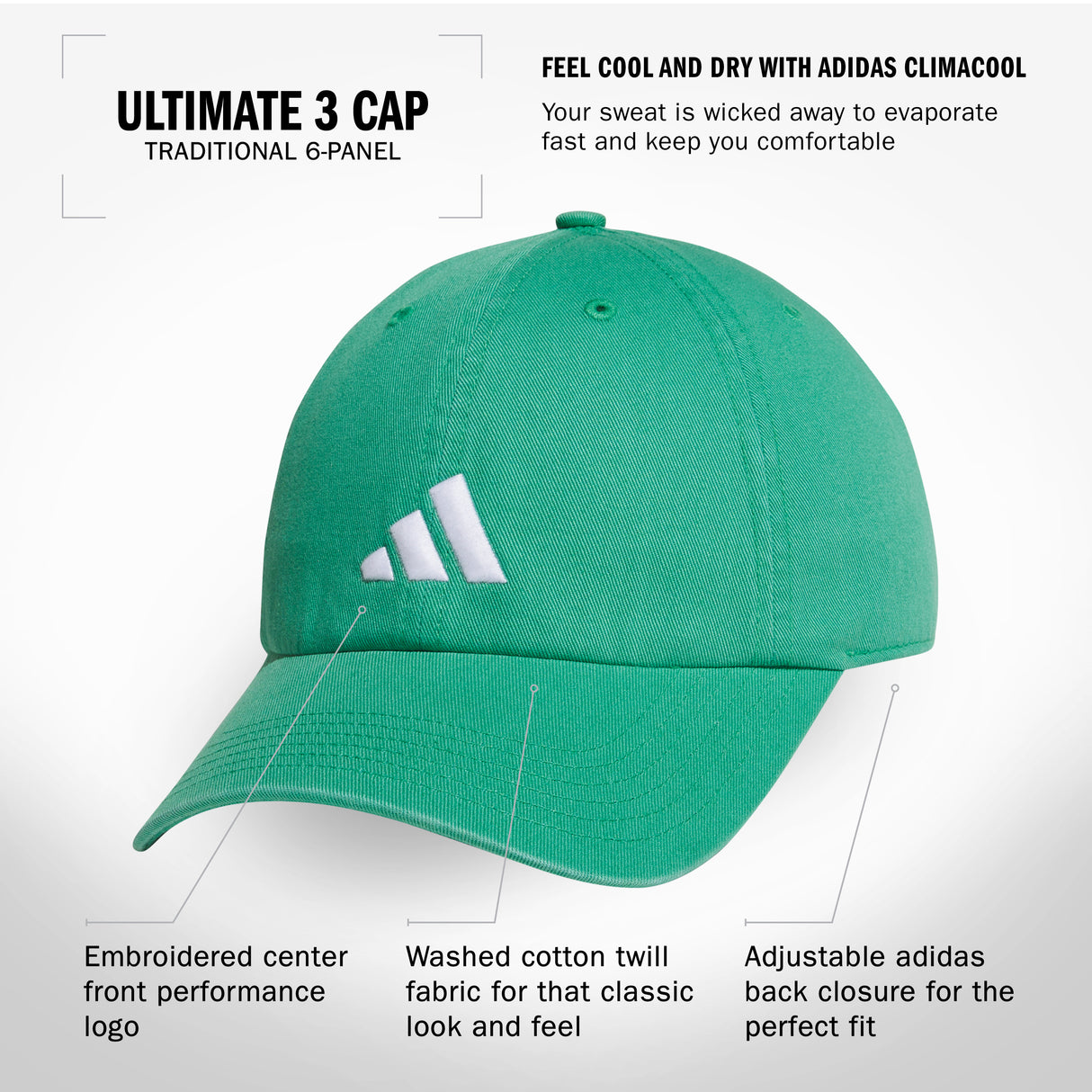 adidas Men's Ultimate 3 Cap Unisex Accessories Hats & Caps