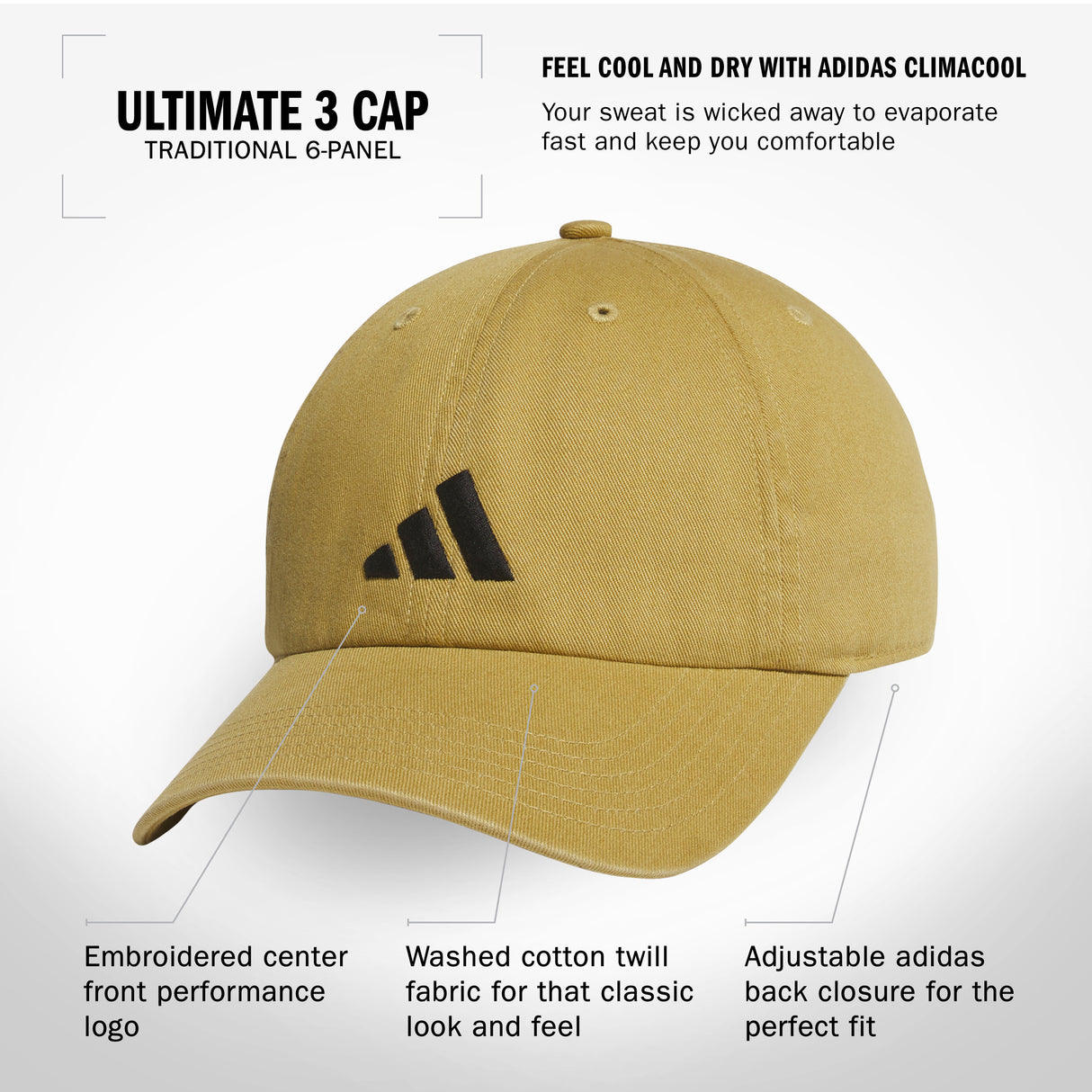 adidas Men's Ultimate 3 Cap Unisex Accessories Hats & Caps