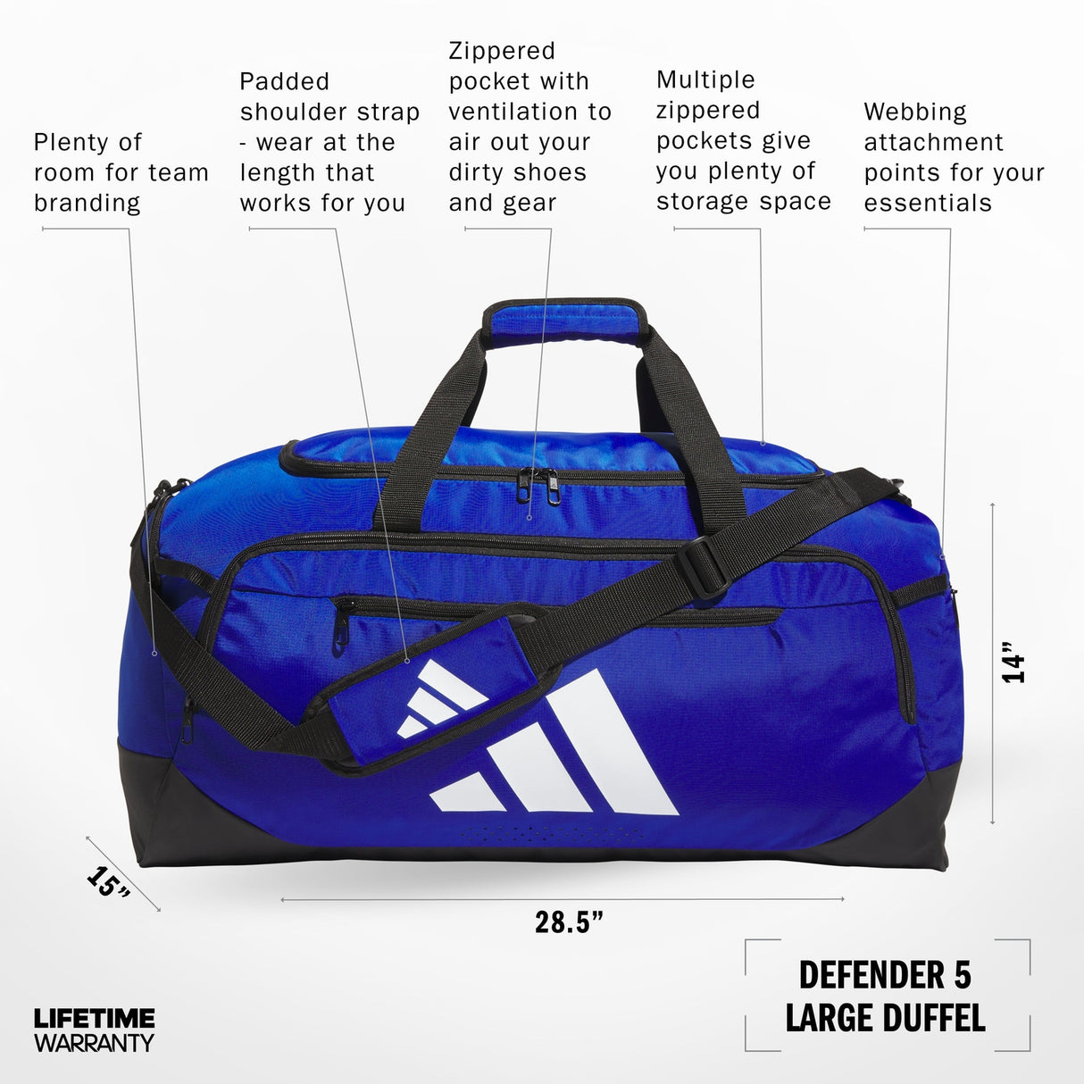 adidas Defender 5 Large Duffel Unisex Accessories Bags & Backpacks