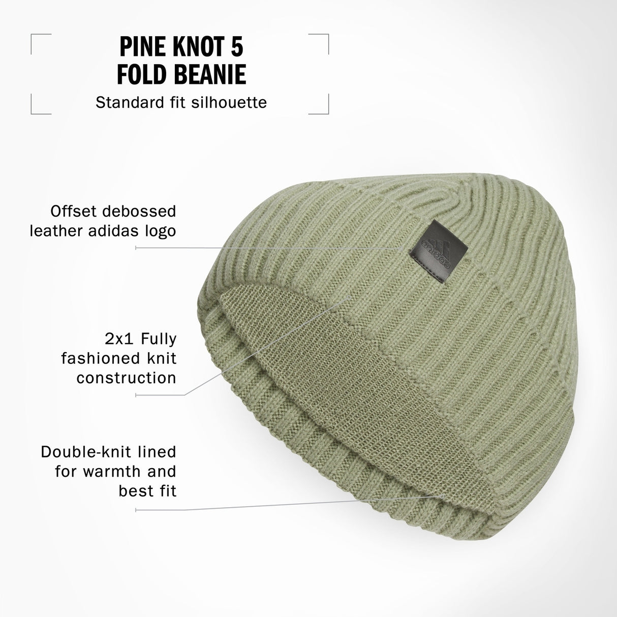 adidas Men's Pine Knot 5 Fold Beanie Unisex Accessories Hats & Caps