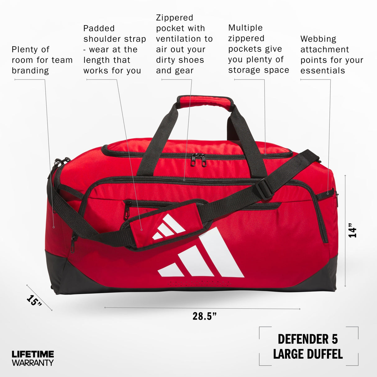 adidas Defender 5 Large Duffel Unisex Accessories Bags & Backpacks
