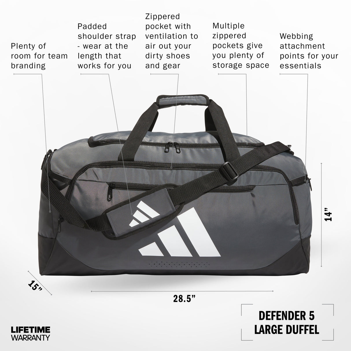 adidas Defender 5 Large Duffel Unisex Accessories Bags & Backpacks