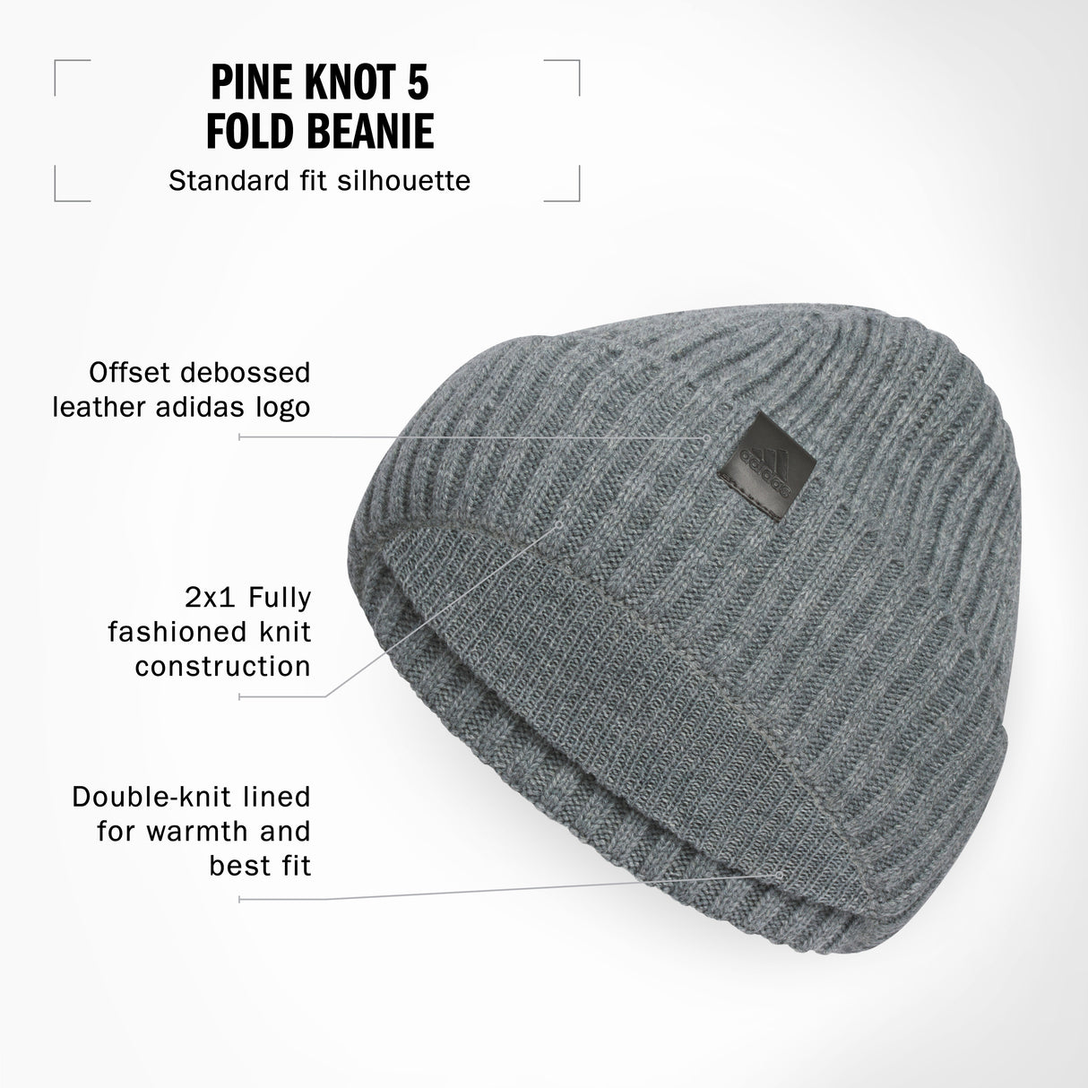 adidas Men's Pine Knot 5 Fold Beanie-2