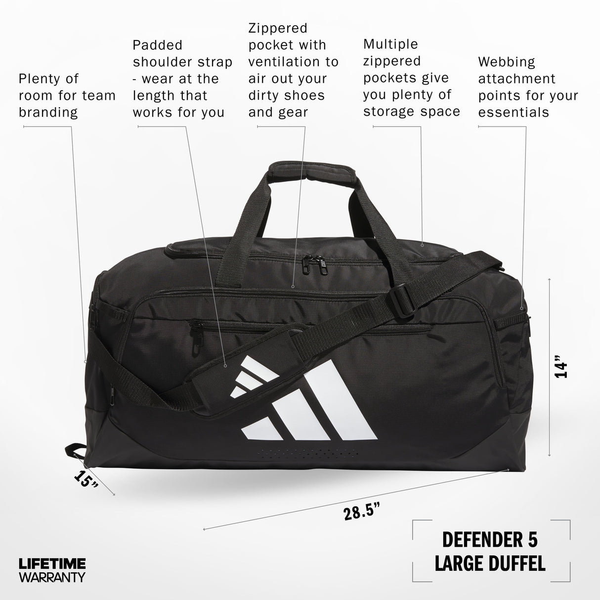 adidas Defender 5 Large Duffel Unisex Accessories Bags & Backpacks