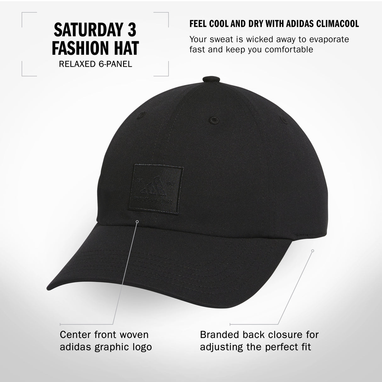 adidas Women's Saturday 3 Fashion Hat Unisex Accessories Hats & Caps