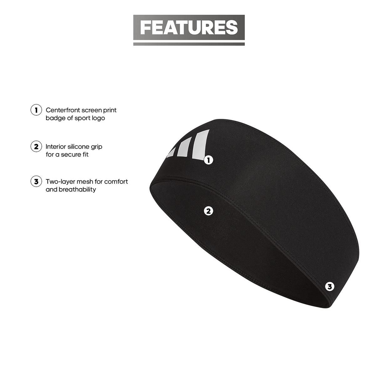 adidas Alphaskin Wide Headband Unisex Accessories Hats & Caps