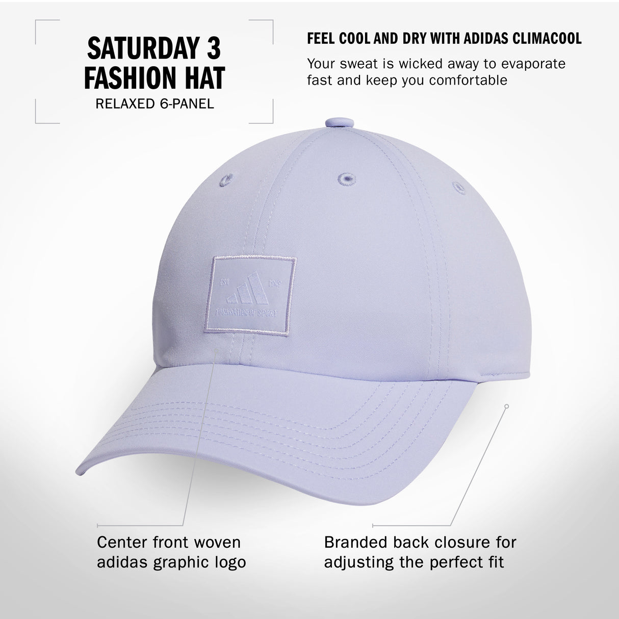 adidas Women's Saturday 3 Fashion Hat Unisex Accessories Hats & Caps