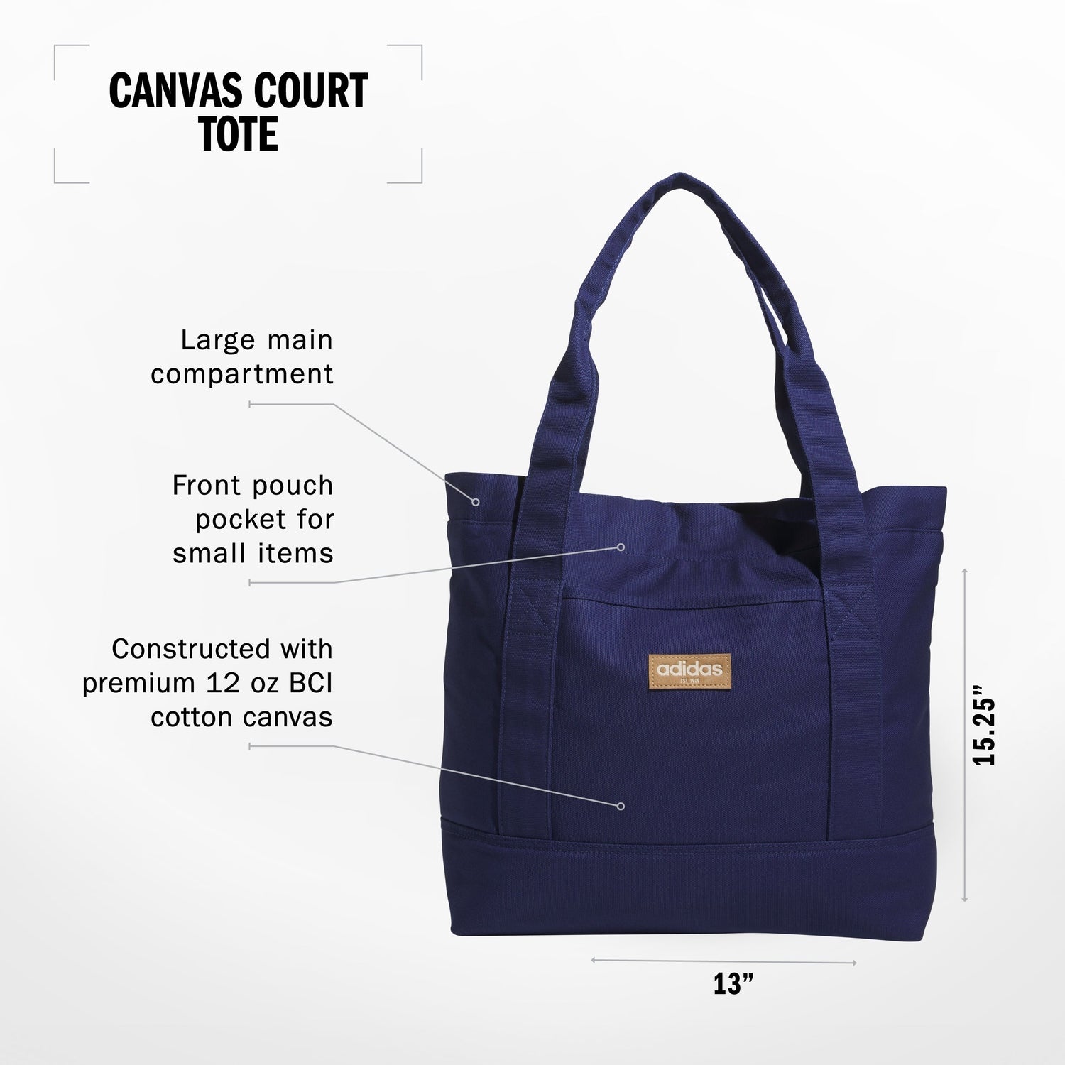 adidas Canvas Court Tote Unisex Accessories Bags & Backpacks
