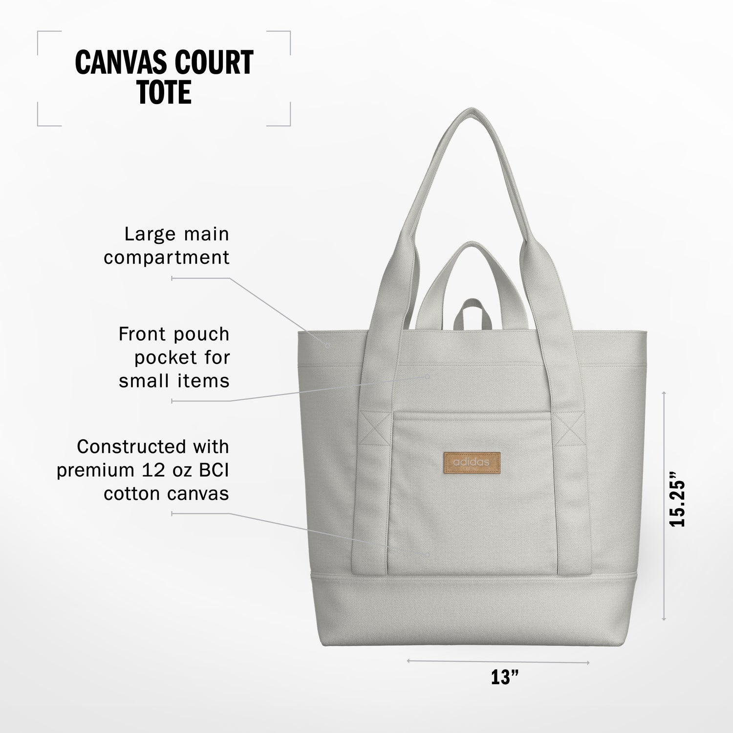 adidas Canvas Court Tote Unisex Accessories Bags & Backpacks