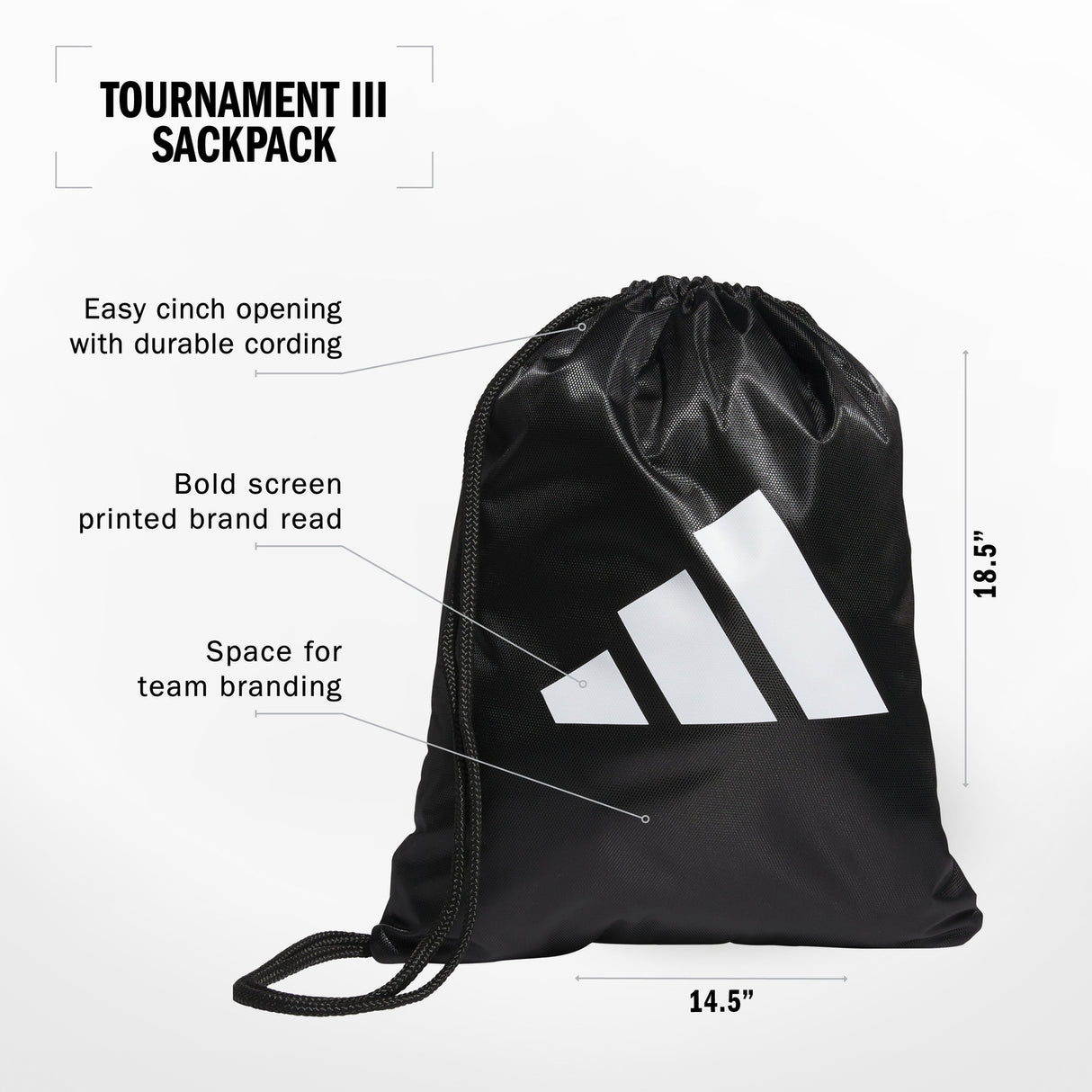 adidas Tournament III Sackpack Unisex Accessories Bags & Backpacks