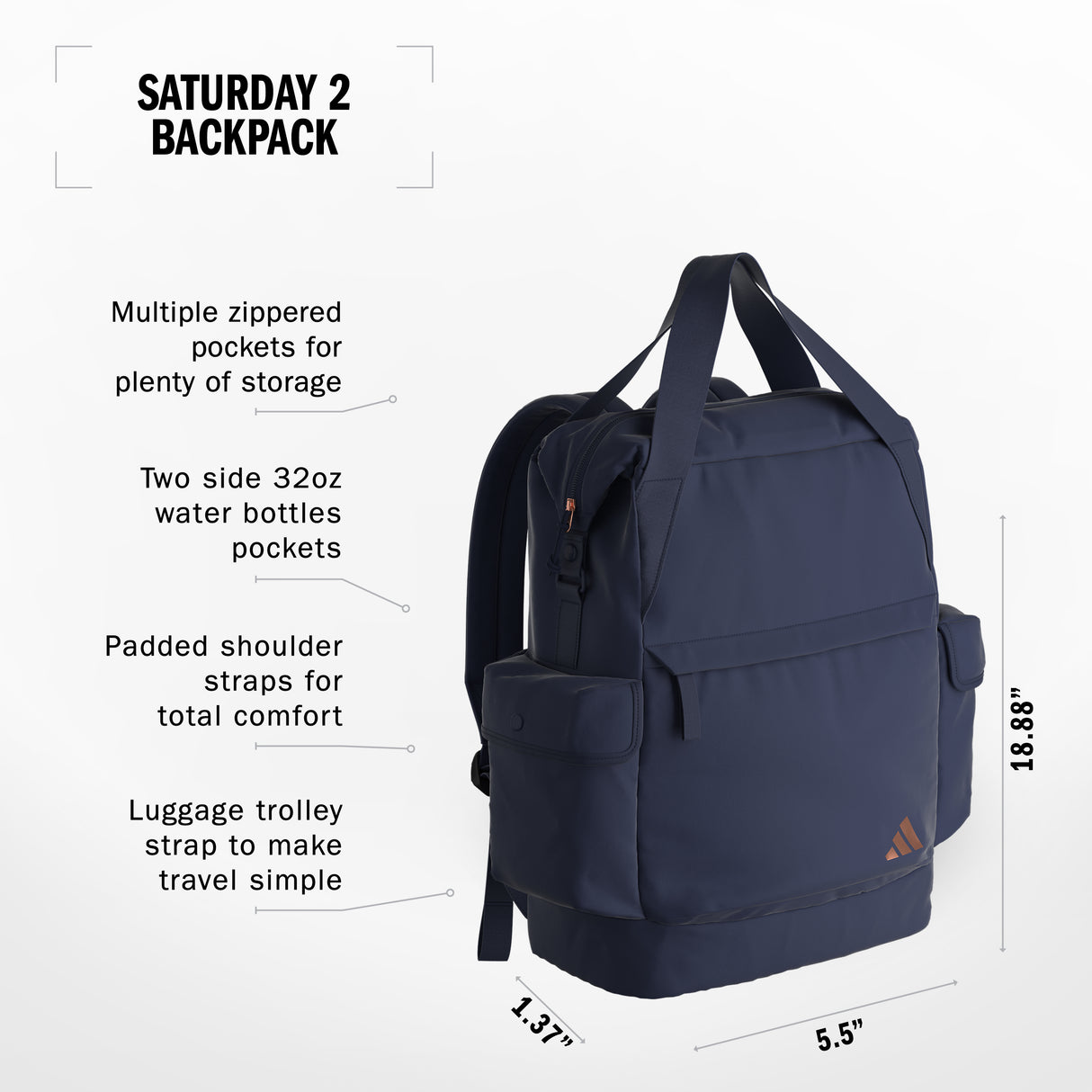 adidas Saturday 2 Backpack Unisex Accessories Bags & Backpacks
