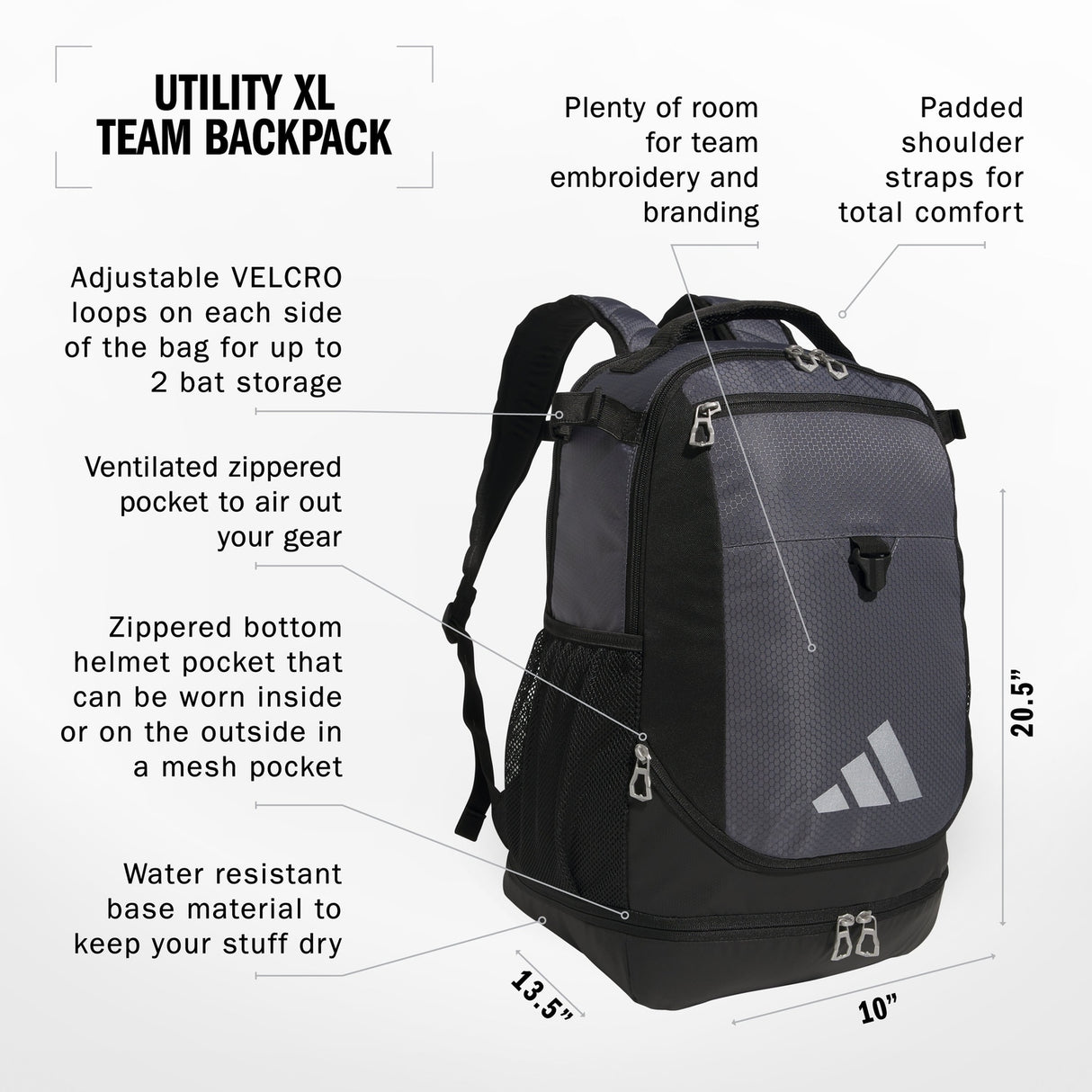 adidas Utility XL Team Backpack Unisex Accessories Bags & Backpacks