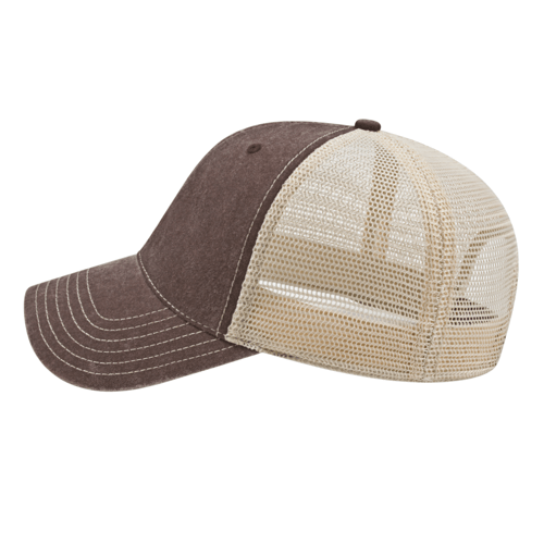 Cap America i3027 Washed Pigment Dyed with Washed Trucker Mesh Cap Unisex Accessories Hats & Caps