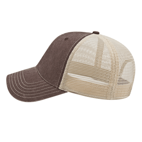 Cap America i3027 Washed Pigment Dyed with Washed Trucker Mesh Cap Unisex Accessories Hats & Caps