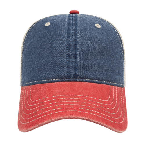Cap America i3027 Washed Pigment Dyed with Washed Trucker Mesh Cap Unisex Accessories Hats & Caps