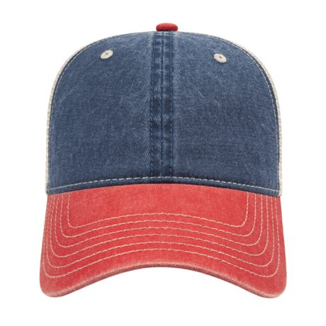 Cap America i3027 Washed Pigment Dyed with Washed Trucker Mesh Cap Unisex Accessories Hats & Caps