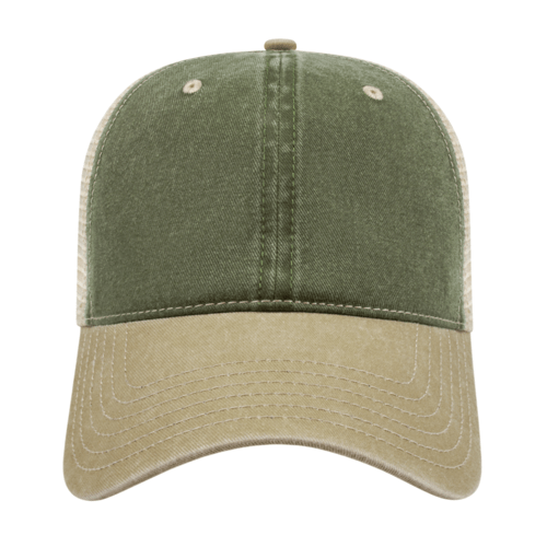 Cap America i3027 Washed Pigment Dyed with Washed Trucker Mesh Cap Unisex Accessories Hats & Caps
