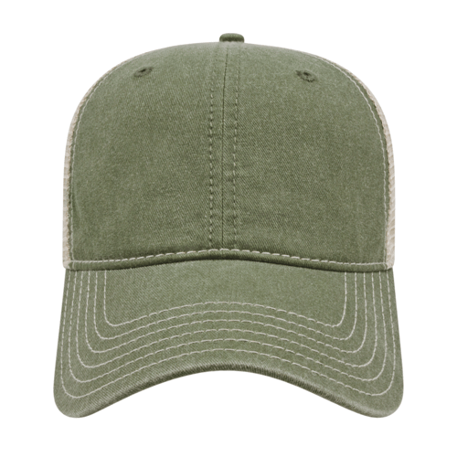 Cap America i3027 Washed Pigment Dyed with Washed Trucker Mesh Cap Unisex Accessories Hats & Caps