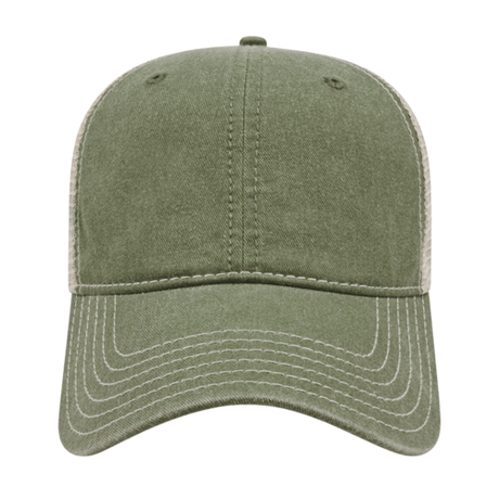 Cap America i3027 Washed Pigment Dyed with Washed Trucker Mesh Cap Unisex Accessories Hats & Caps