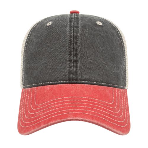 Cap America i3027 Washed Pigment Dyed with Washed Trucker Mesh Cap Unisex Accessories Hats & Caps