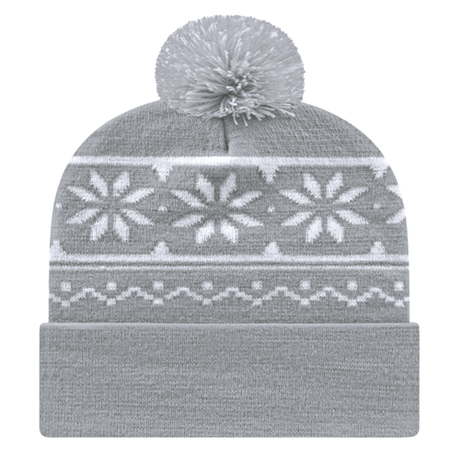Cap America RKF12 Snowflake Knit Cap with Cuff Unisex Accessories Hats & Caps