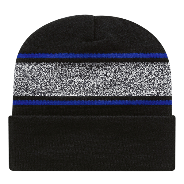 Cap America RKV12 Variegated Striped Knit Cap with Cuff Unisex Accessories Hats & Caps
