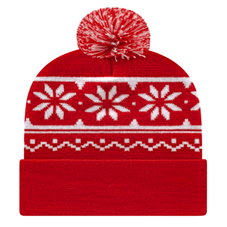 Cap America RKF12 Snowflake Knit Cap with Cuff Unisex Accessories Hats & Caps