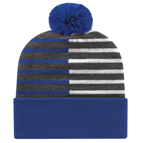 Cap America RKH12 Half Color Knit Cap with Cuff Unisex Accessories Hats & Caps