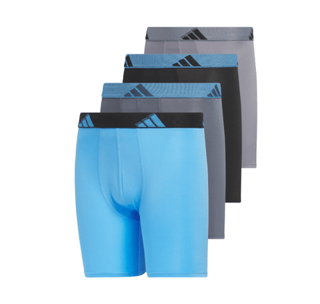 adidas Youth Microfiber 4-Pack Long Boxer Brief Youth Apparel Underwear & Socks