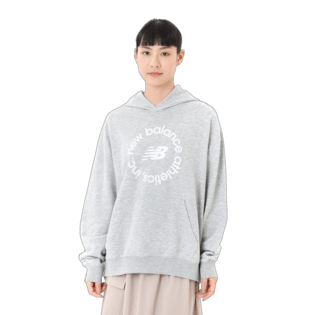 New Balance Women's Sport French Terry Oversized Graphic Hoodie Womens Apparel Sweatshirts & Fleece