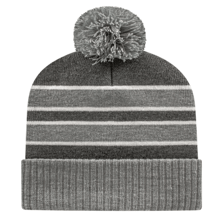 Cap America iK56 Double Stripe Knit Cap with Ribbed Cuff Unisex Accessories Hats & Caps