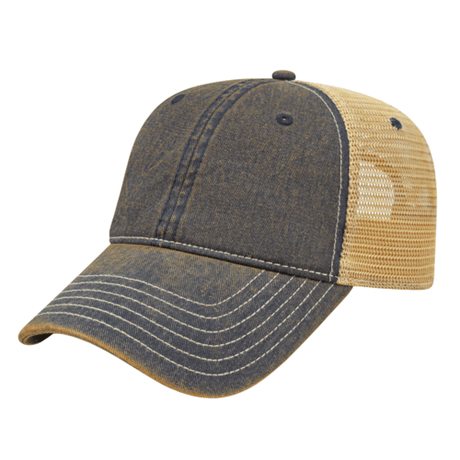 Cap America i8527 Premium Vintage Washed Mesh Back Cap Unisex Accessories Hats & Caps