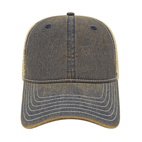 Cap America i8527 Premium Vintage Washed Mesh Back Cap Unisex Accessories Hats & Caps