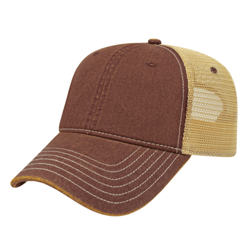 Cap America i8527 Premium Vintage Washed Mesh Back Cap Unisex Accessories Hats & Caps