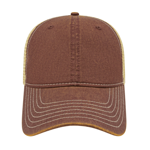 Cap America i8527 Premium Vintage Washed Mesh Back Cap Unisex Accessories Hats & Caps