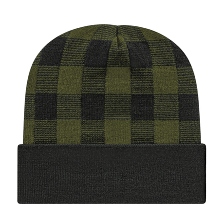 Cap America RKP12 Plaid Knit Cap with Cuff Unisex Accessories Hats & Caps