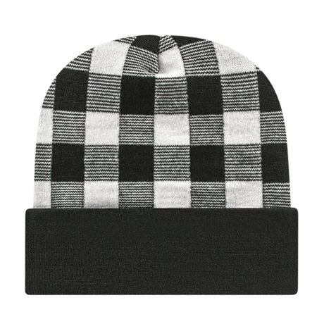 Cap America RKP12 Plaid Knit Cap with Cuff Unisex Accessories Hats & Caps