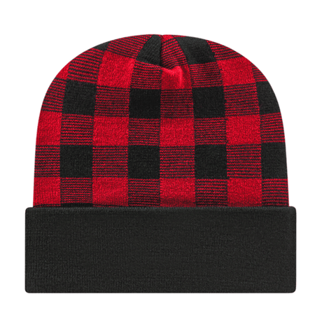 Cap America RKP12 Plaid Knit Cap with Cuff Unisex Accessories Hats & Caps