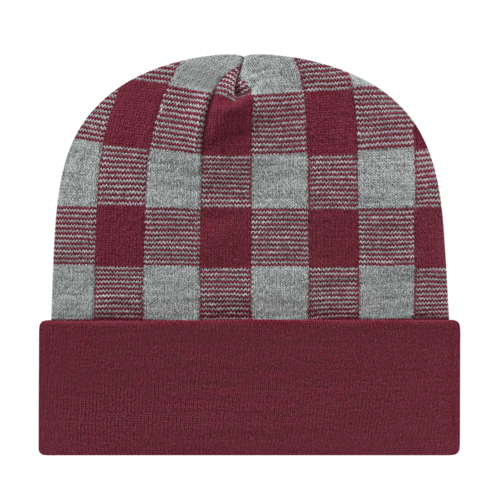 Cap America RKP12 Plaid Knit Cap with Cuff Unisex Accessories Hats & Caps