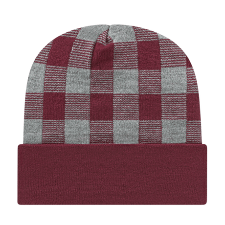 Cap America RKP12 Plaid Knit Cap with Cuff Unisex Accessories Hats & Caps