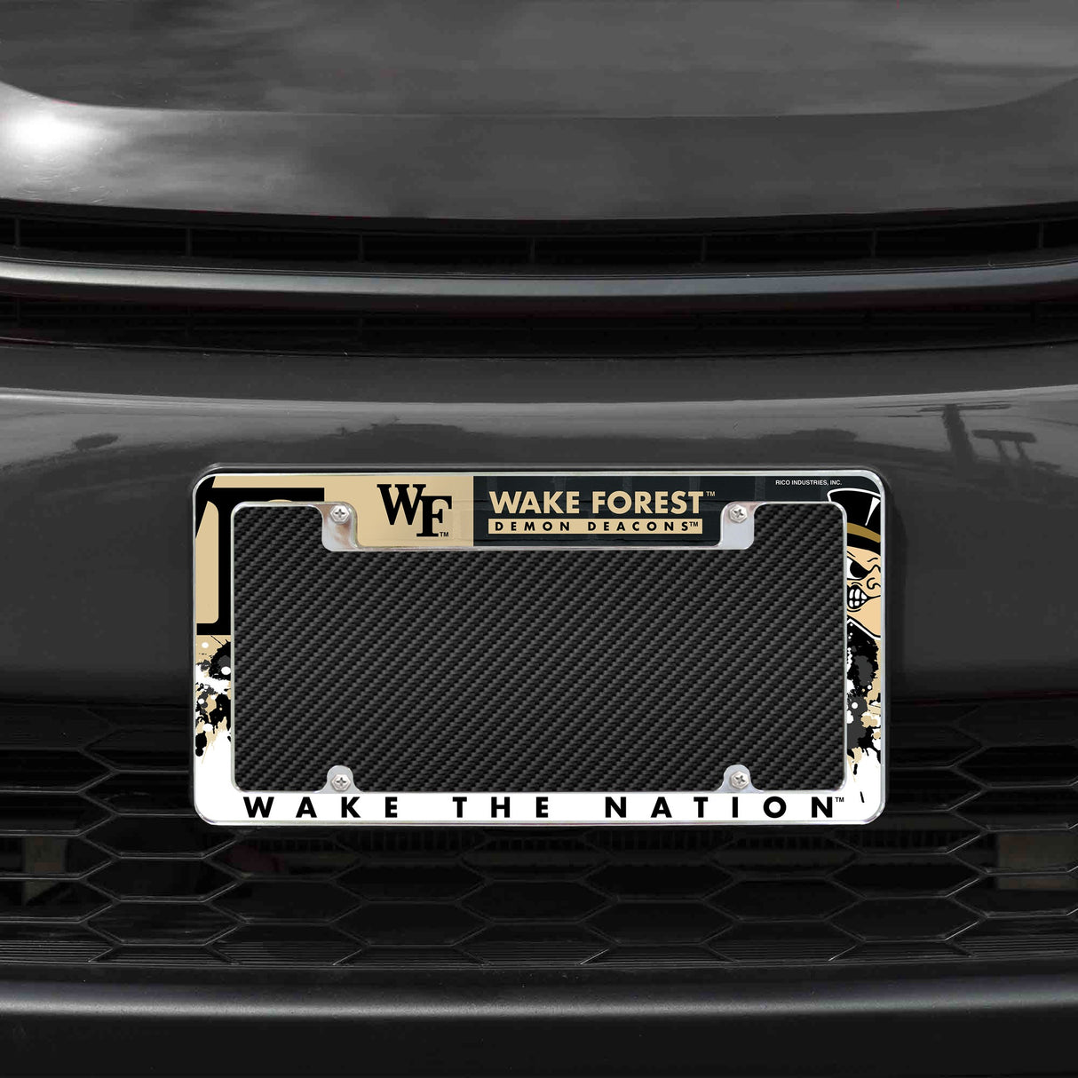 Rico Industries NCAA Wake Forest Demon Deacons Primary 12" x 6" Chrome License Plate Frame-1