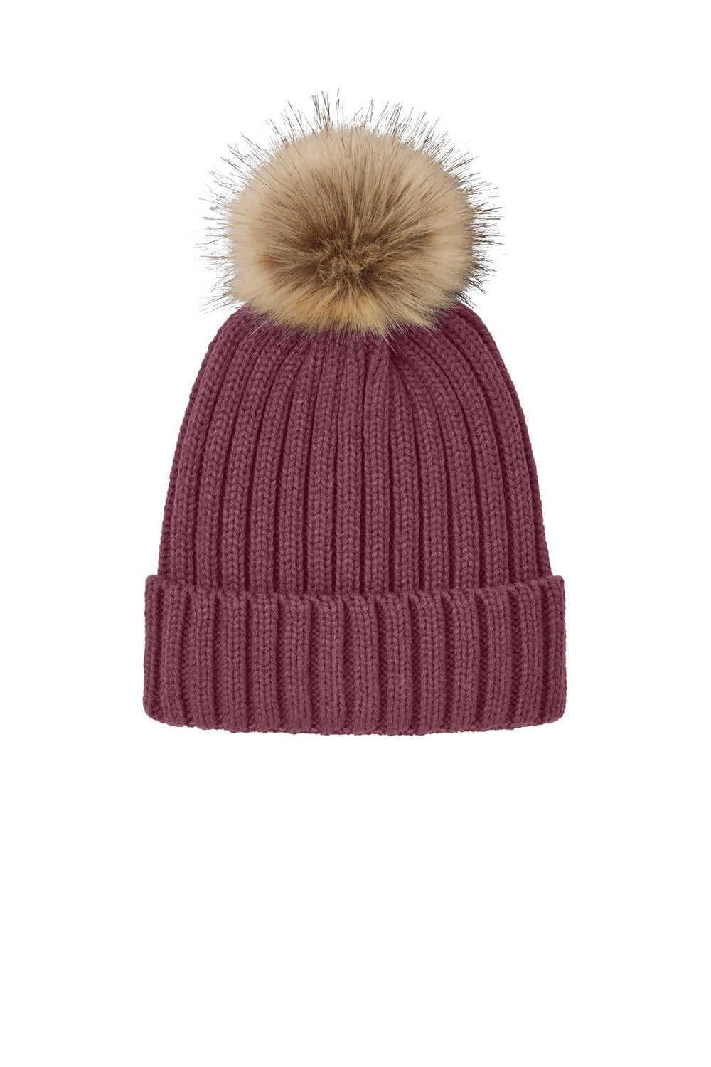 Port Authority Unisex Faux Fur Pom Beanie C990 Unisex Accessories Hats & Caps