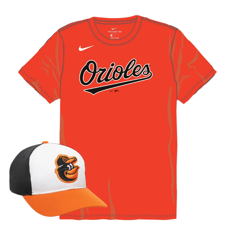 Baltimore Orioles Youth Nike Jersey & Outdoor Cap MLB-350 Hat Bundle Fan Gear MLB Baltimore Orioles