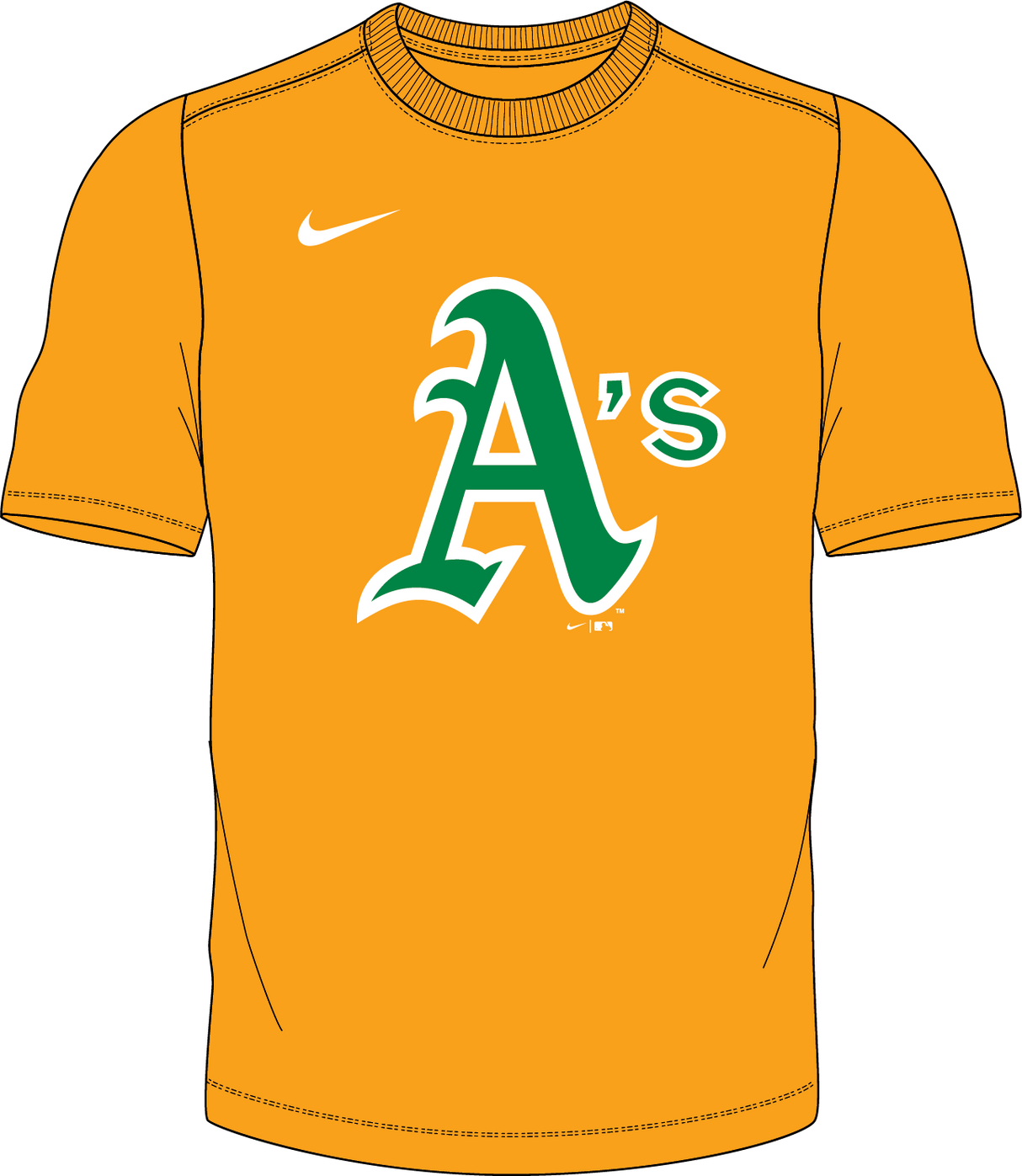Nike Oakland Athletics Youth Institutional Short Sleeve Crew Neck Tee