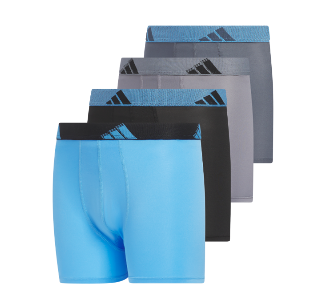 adidas Youth Microfiber 4-Pack Boxer Brief Unisex Accessories Socks