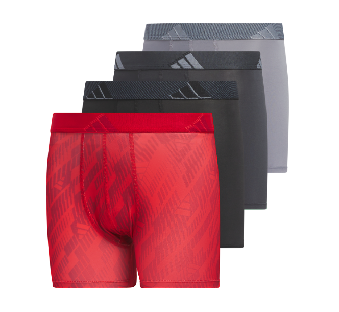 adidas Youth Microfiber Graphic 4-Pack Boxer Brief
