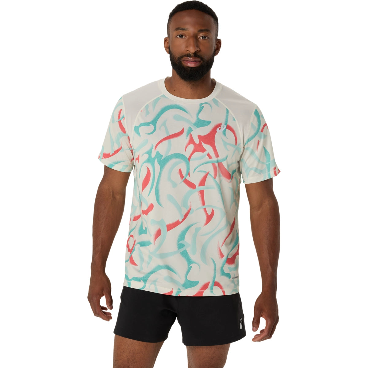 Asics Men's Road All Over Print Short Sleeve Top Mens Apparel Shirts & Tops
