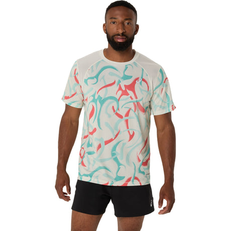 Asics Men's Road All Over Print Short Sleeve Top Mens Apparel Shirts & Tops