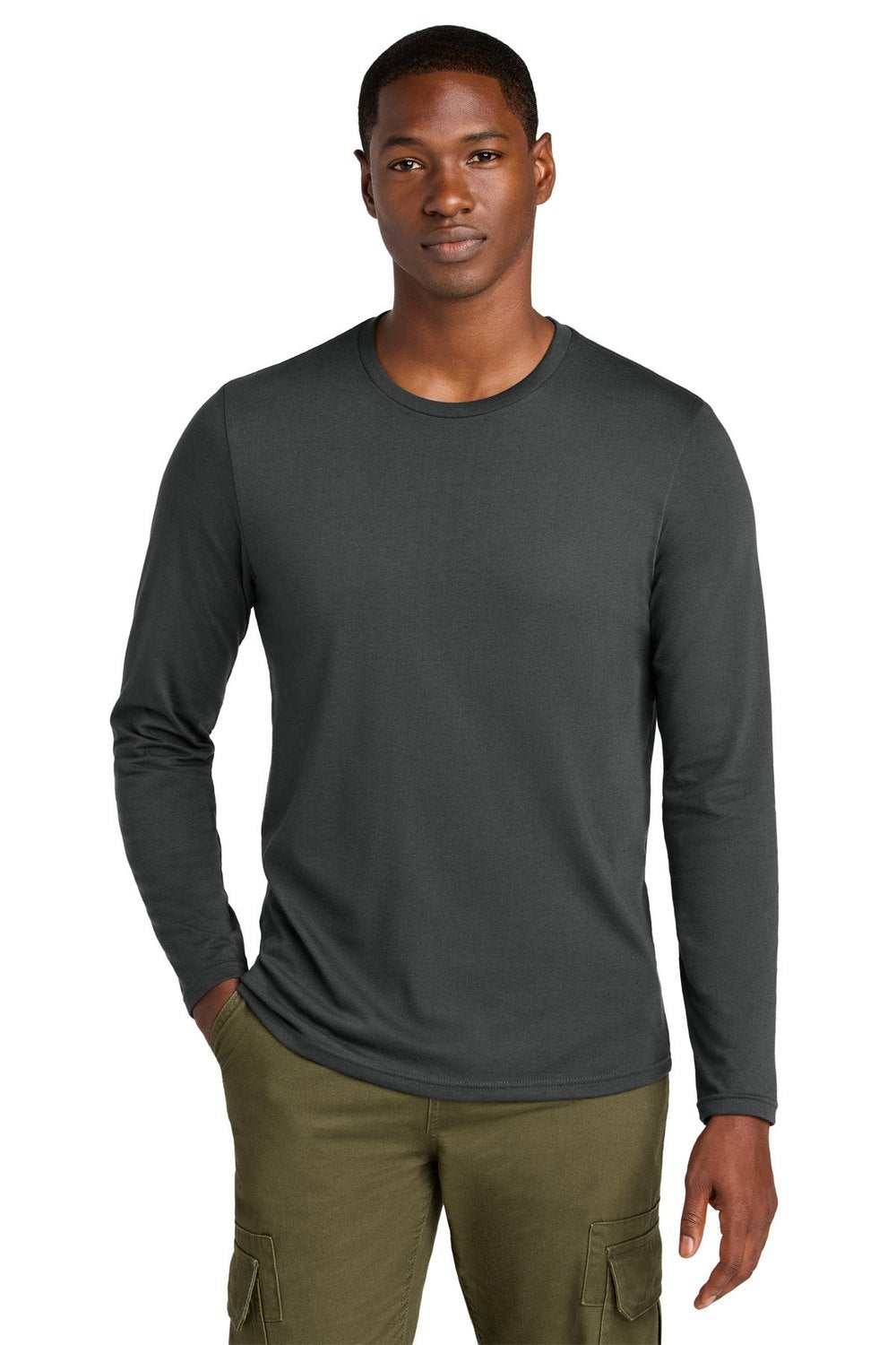 District Men's Perfect Weight CVC Long Sleeve Tee DT185 Mens Apparel Shirts & Tops